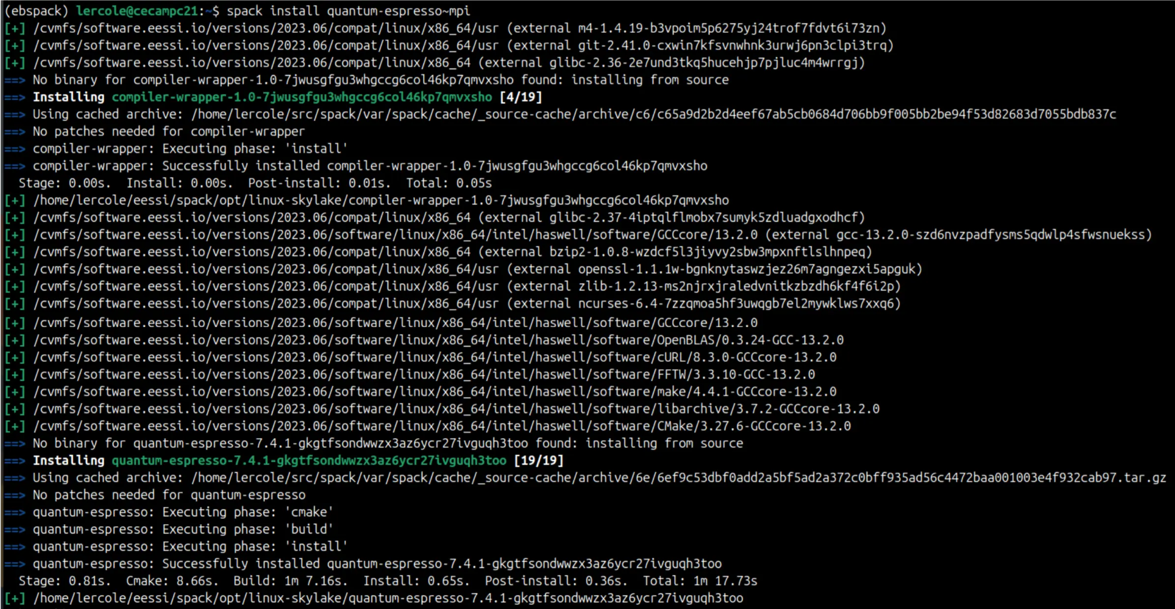 Installing QuantumESPRESSO with spack install